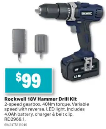 Rockwell 18V Hammer Drill Kit