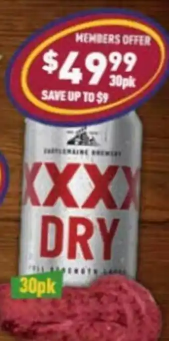 Liquor Legends XXXX Dry 30pk offer