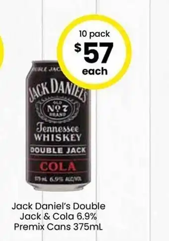 The Bottle O Jack daniel's double jack & cola offer