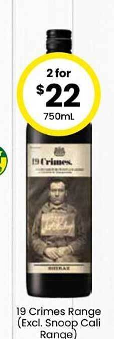 The Bottle O 19 crimes range offer
