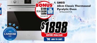 The Good Guys SMEG 60cm Classic Thermoseal Pyrolytic Oven offer