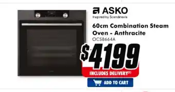 The Good Guys Asko - 60cm Combination Steam Oven - Anthracite - OCS8664A offer