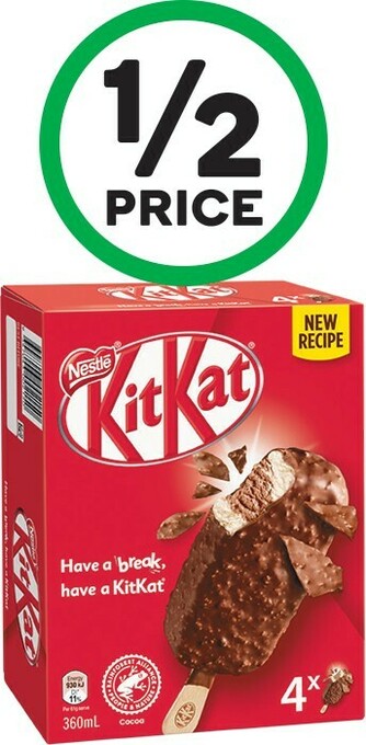 Woolworths Kit Kat Frozen Sticks 360ml Pk 4 – From the Freezer offer