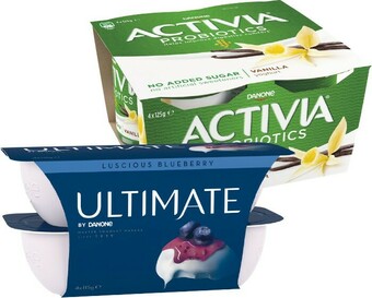 Danone Ultimate 4 x 115g, Activia 4 x 125g or Activia Fibre 4 x 125g – From the Fridge