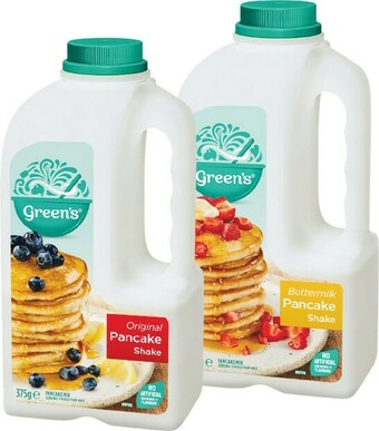 Woolworths Green’s Pancake Shake 300-375g offer