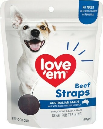Woolworths Love’em Liver Dog Treats 90g or Love’em Straps Dog Treats 150-200g offer