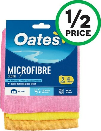 Woolworths Oates Microfibre Cloth Pk 3 offer