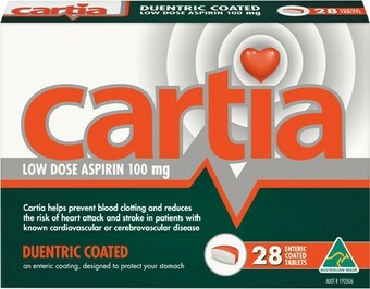 Woolworths Cartia Low Dose Aspirin 100mg Tablets Pk 28# offer