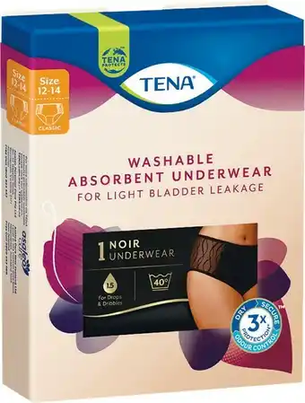 Woolworths Tena Washable Underwear Sizes 12-20 Pk 1 offer