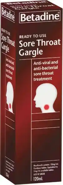 Woolworths Betadine Ready to Use Sore Throat Gargle 120ml# offer