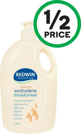 Woolworths Redwin Sorbolene Body Moisturiser With Vitamin E 1 Litre offer