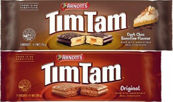 Coles Arnott's Tim Tam Chocolate Biscuits 160g-200g offer