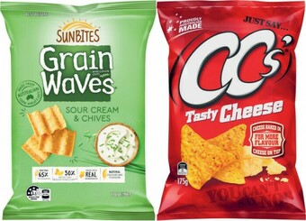 Coles Grain Waves 170g or CC’s Corn Chips 175g offer