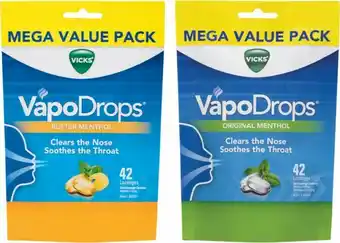 Coles Vicks VapoDrops Original or Butter Menthol Lozenges 42 Pack offer