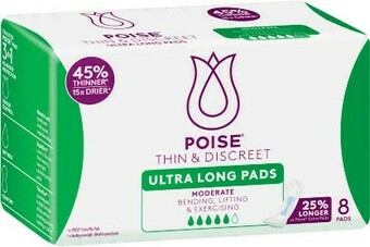 Coles Poise Thin & Discreet Ultra Long Pads 8 Pack offer