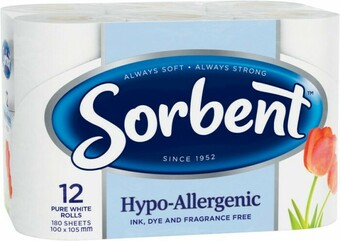Coles Sorbent Hypo-Allergenic Toilet Tissue 12 Pack offer
