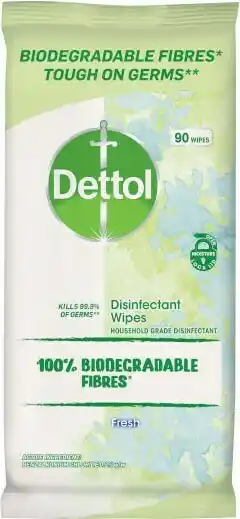 Coles Dettol Biodegradable Disinfectant Wipes 90 Pack offer