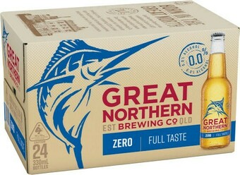 Coles Great Northern Zero Bottles 24x330mL offer