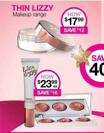 Priceline Thin lizzy makeup range offer