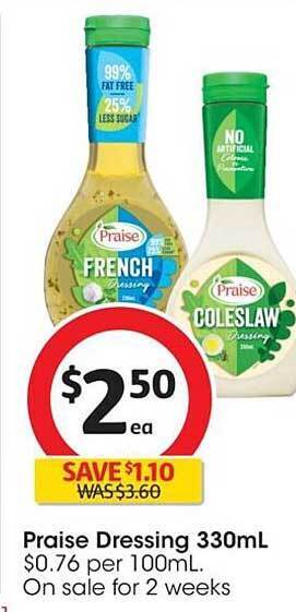 Coles Praise dressing offer