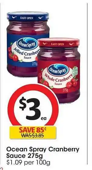 Coles Ocean spray cranberry sauce offer