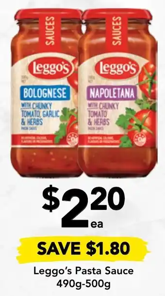 Drakes Leggo's Pasta Sauce 490-500g offer