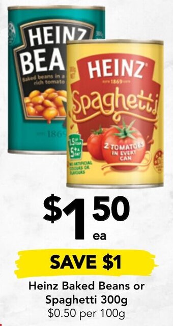 Drakes Heinz Baked Beans or Spaghetti 300g offer