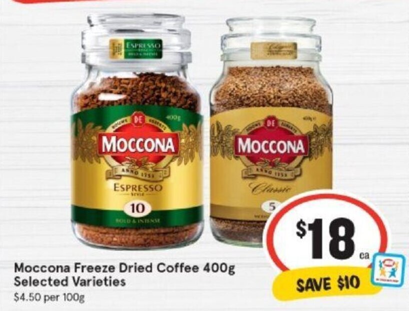 Moccona Freeze Dried Coffee 400g offer at IGA