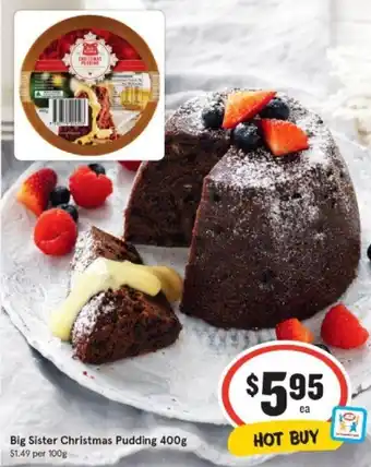 IGA Big Sister Christmas Pudding 400g offer