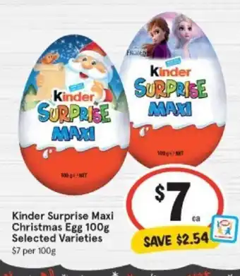 IGA Kinder Surprise Maxi Christmas Egg 100g offer