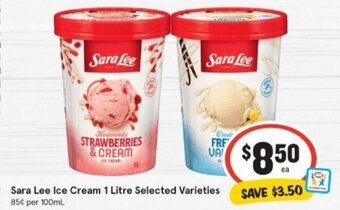 IGA Sara Lee Ice Cream 1 Litre offer