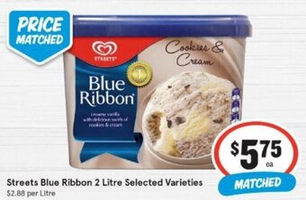 IGA Streets Blue Ribbon 2 Litre offer
