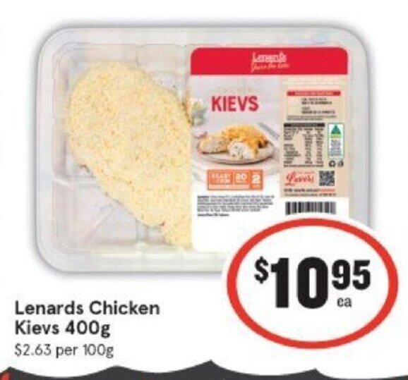 Lenards Chicken Kievs 400g offer at IGA