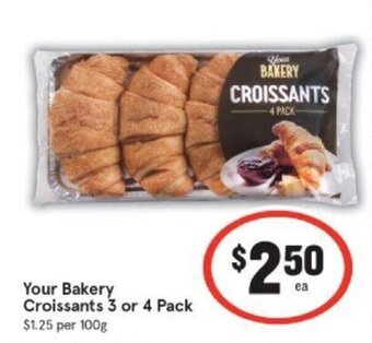 IGA Your Bakery Croissants 3 or 4 Pack offer