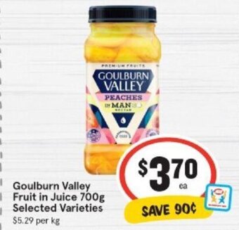 IGA Goulburn Valley Fruit in Juice 700g offer