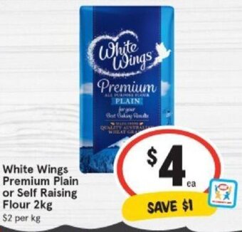 IGA White Wings Premium Plain or Self Raising Flour 2kg offer