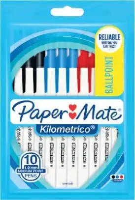 Coles Papermate Kilometrico Assorted Pens 10 Pack offer