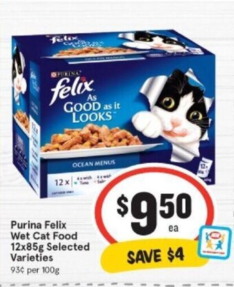 IGA Purina Felix Wet Cat Food 12x85g offer