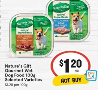 IGA Nature's Gift Gourmet Wet Dog Food 100g offer
