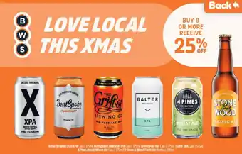 BWS 4 Pines Aussie Wheat Ale 375ml, Stone & Wood Pacific Ale offer