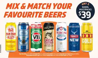 BWS Nam Nam Alley 500ml, Oettinger Plus 500ml, Victoria Bitter 500ml, Great Northern Super Crisp 500ml offer