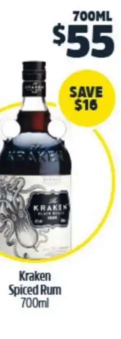 BWS Kraken Spiced Rum 700ml offer