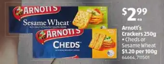 ALDI Arnott's Crackers 250g offer