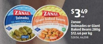 ALDI Zanae Dolmades or Giant Baked Beans 280g offer