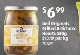ALDI Deli Originals Grilled Artichoke Hearts 530g offer