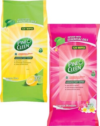 Coles Pine O Cleen Multipurpose Disinfectant Wipes 120 Pack offer