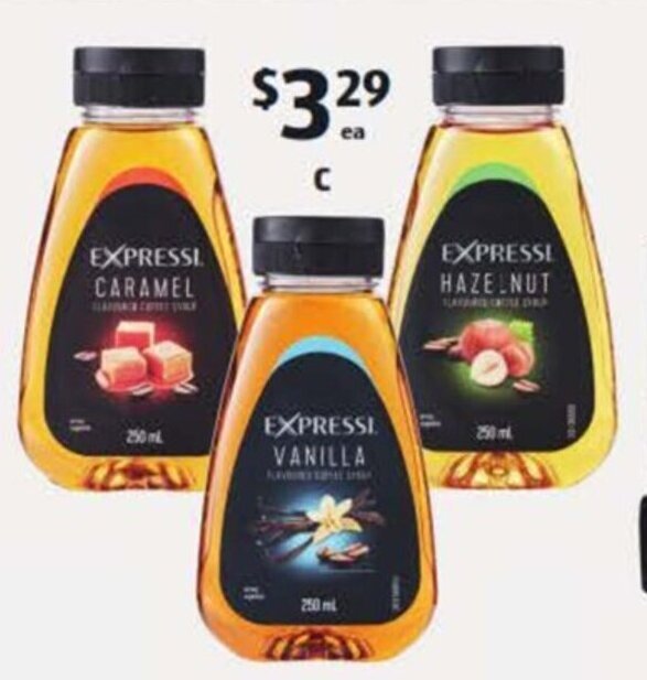 Expressi Coffee Syrups 2580ml offer at ALDI