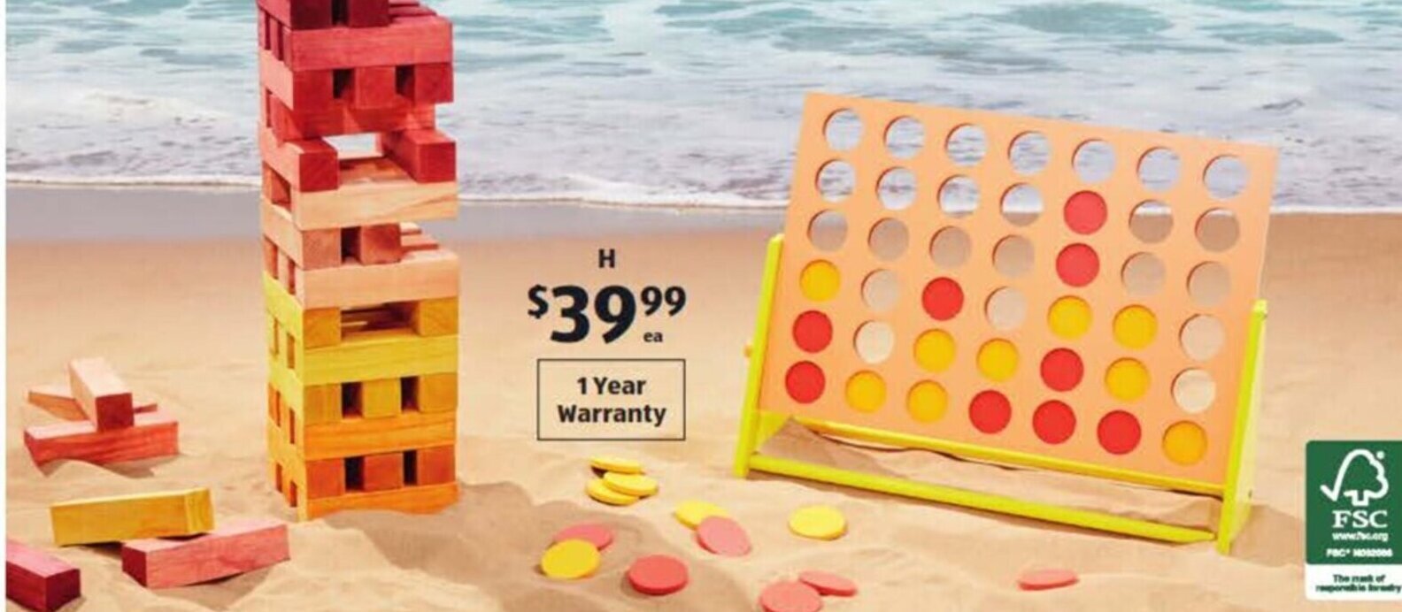 Coconut Grove Large Wooden Lawn Games offer at ALDI