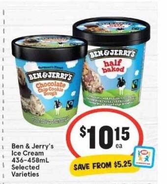 IGA Ben & jerry's ice cream offer