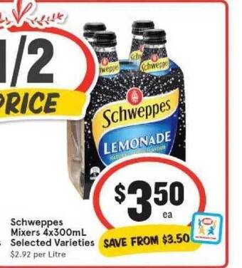 IGA Schweppes mixers offer